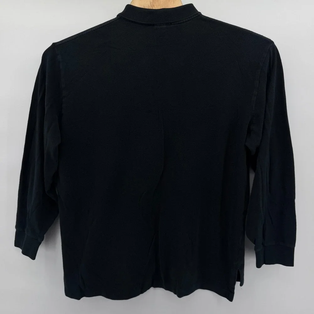 Polo Ralph Lauren Long Sleeve Collared Polo Shirt Mens XL Black Embroidered Pony